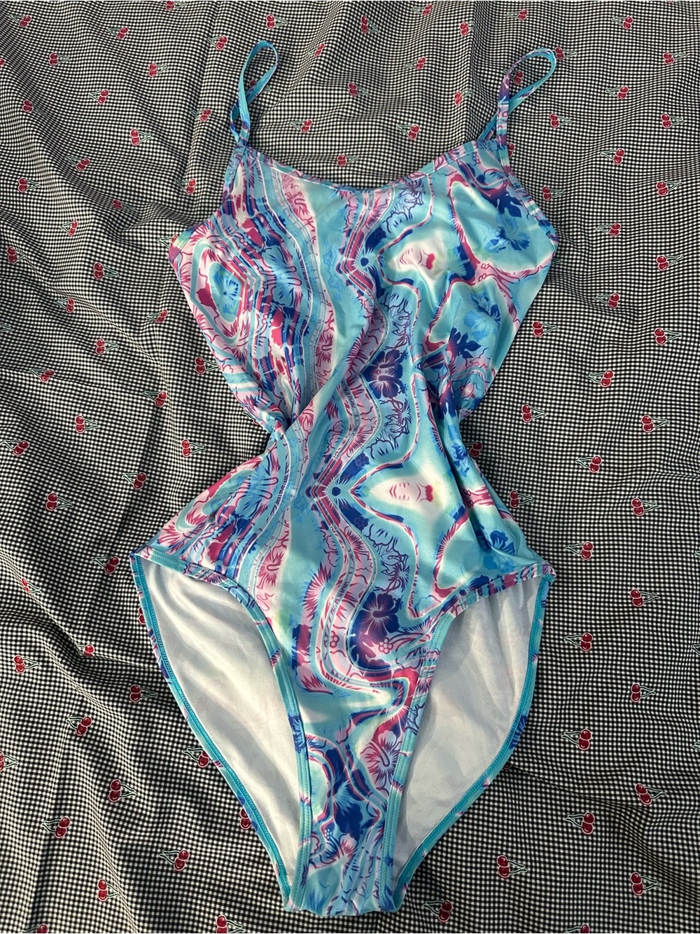 ethika Blue Turquoise & Purple Marble Bodysuit